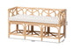 bali & pari Theo Natural Rattan Accent Bench with Removable Cushion