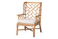bali & pari Ray Natural Rattan Wingback Armchair with Removable Cushion