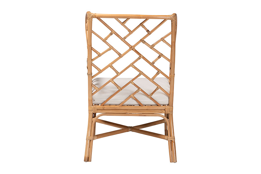 bali & pari Ray Natural Rattan Wingback Armchair with Removable Cushion