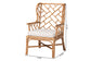 bali & pari Ray Natural Rattan Wingback Armchair with Removable Cushion