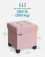 15"D x 15"W x 15.7"H Storage Ottoman Jelly Pink FredCo