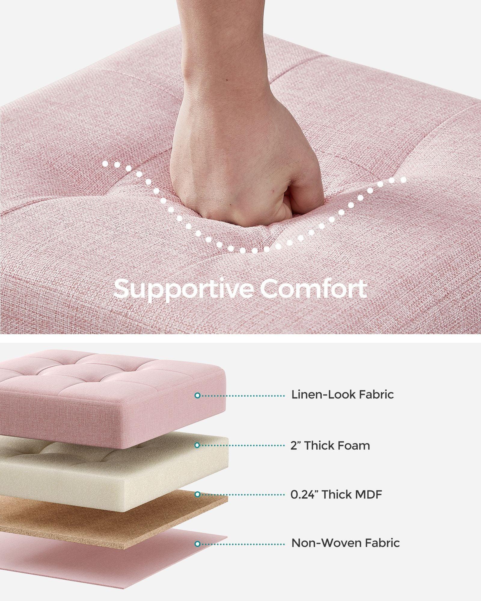 15"D x 15"W x 15.7"H Storage Ottoman Jelly Pink FredCo