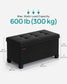 15"D x 30"W x 15.7"H Storage Ottoman Black FredCo