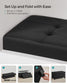 15"D x 30"W x 15.7"H Storage Ottoman Black FredCo