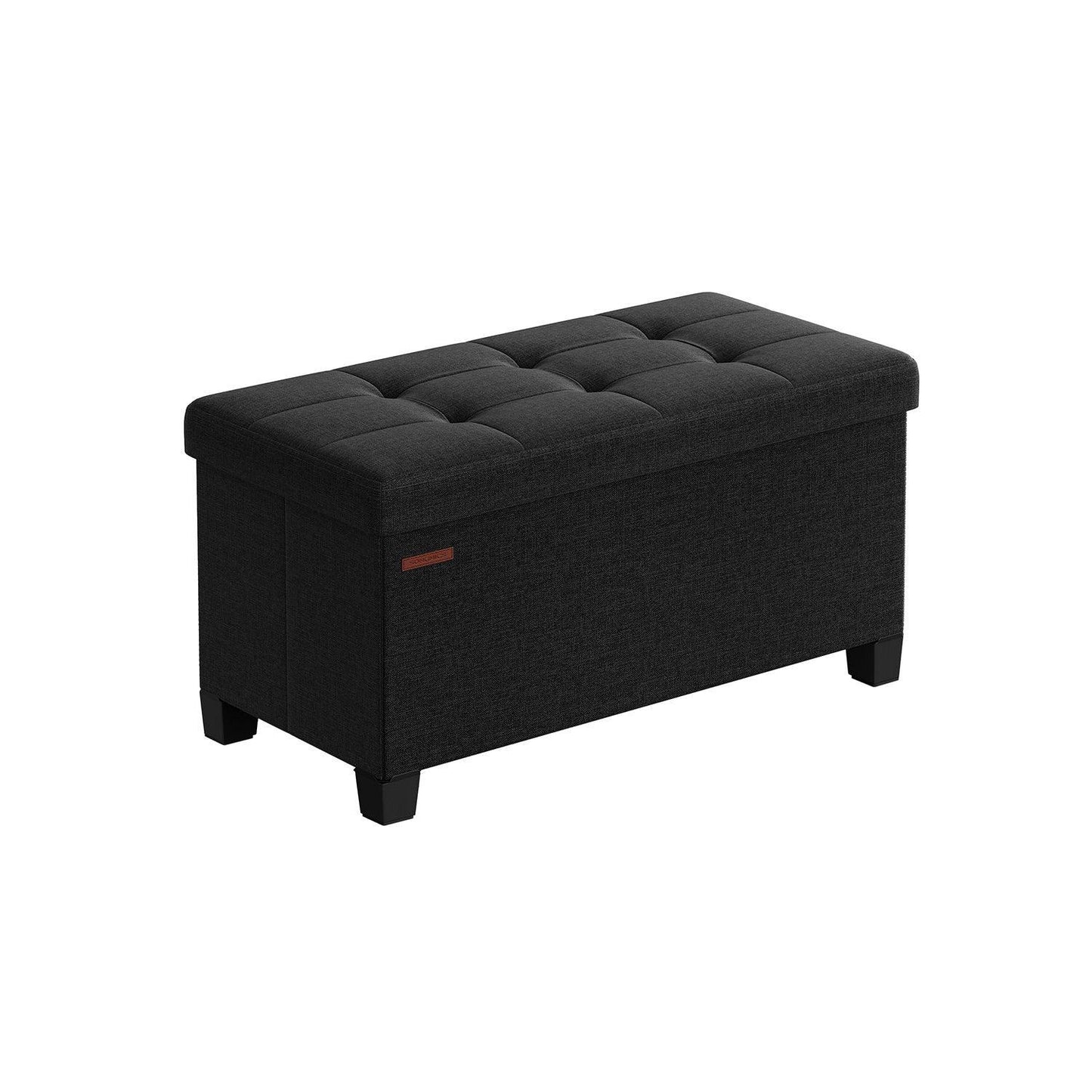 15"D x 30"W x 15.7"H Storage Ottoman Black FredCo
