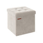 15" x 15" x 15" Foldable Storage Ottoman Bench Cream White FredCo