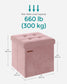 15" x 15" x 15" Foldable Storage Ottoman Bench Jelly Pink FredCo