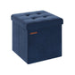 15" x 15" x 15" Foldable Storage Ottoman Bench Midnight Blue FredCo