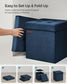 15" x 15" x 15" Foldable Storage Ottoman Bench Midnight Blue FredCo