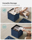 15" x 15" x 15" Foldable Storage Ottoman Bench Midnight Blue FredCo
