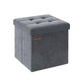 15" x 15" x 15" Foldable Storage Ottoman Bench Slate Gray FredCo