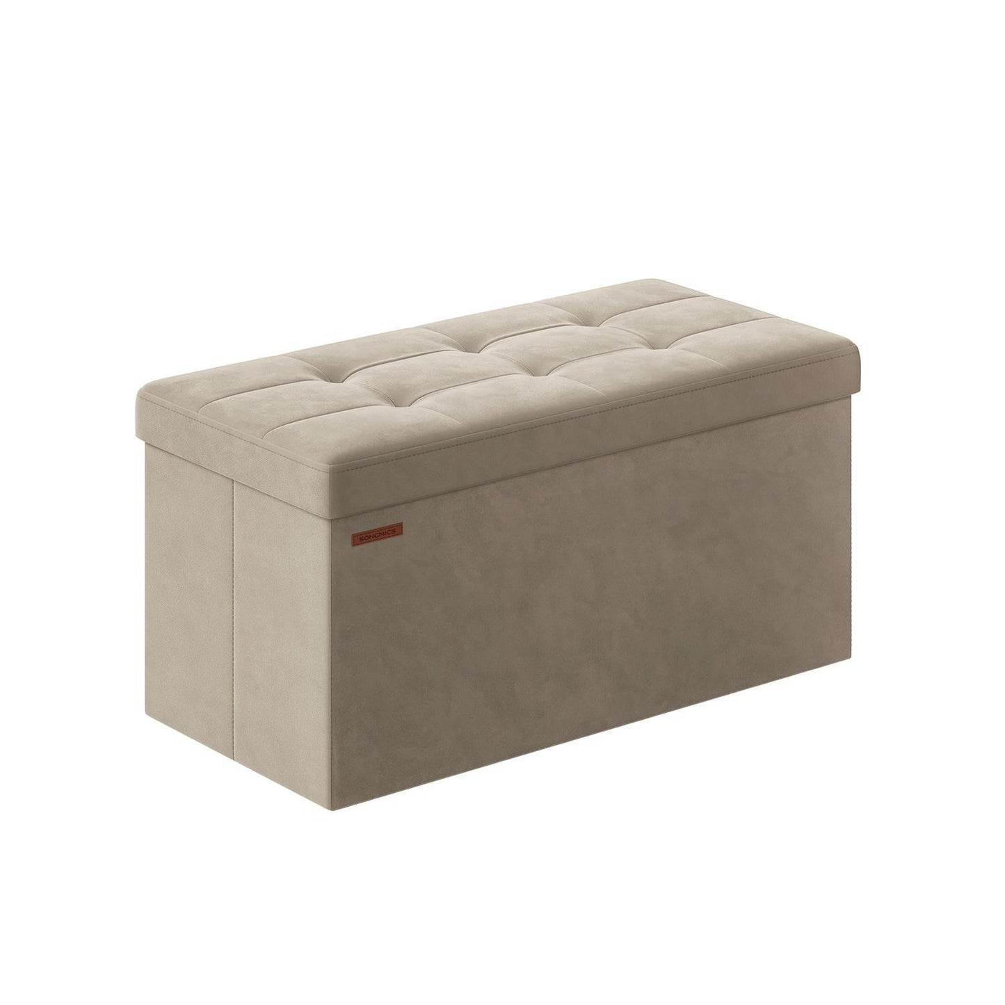 15" x 30" x 15" Foldable Storage Ottoman Bench Camel Brown FredCo