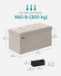 15" x 30" x 15" Foldable Storage Ottoman Bench Cream White FredCo