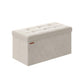 15" x 30" x 15" Foldable Storage Ottoman Bench Cream White FredCo