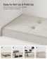 15" x 30" x 15" Foldable Storage Ottoman Bench Cream White FredCo