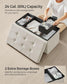 15" x 30" x 15" Foldable Storage Ottoman Bench Cream White FredCo