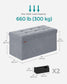 15" x 30" x 15" Foldable Storage Ottoman Bench Dove Gray FredCo