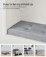 15" x 30" x 15" Foldable Storage Ottoman Bench Dove Gray FredCo