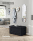 15" x 30" x 15" Foldable Storage Ottoman Bench Ink Black FredCo