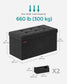 15" x 30" x 15" Foldable Storage Ottoman Bench Ink Black FredCo