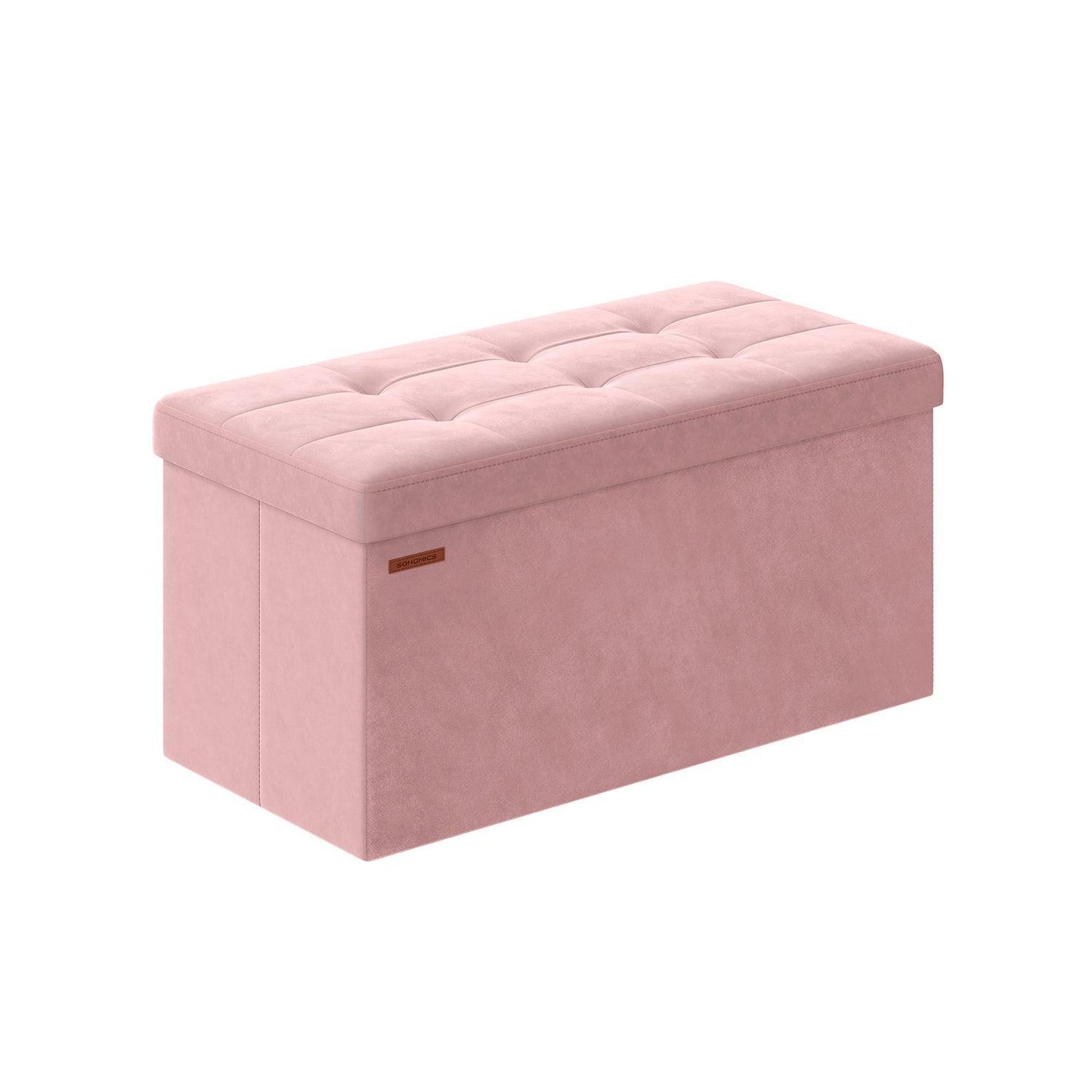 15" x 30" x 15" Foldable Storage Ottoman Bench Jelly Pink FredCo