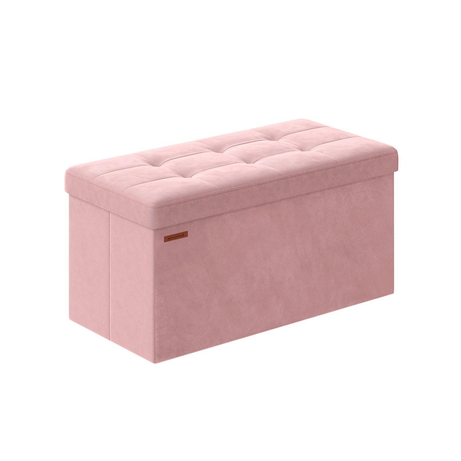 15" x 30" x 15" Foldable Storage Ottoman Bench Jelly Pink FredCo