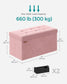 15" x 30" x 15" Foldable Storage Ottoman Bench Jelly Pink FredCo