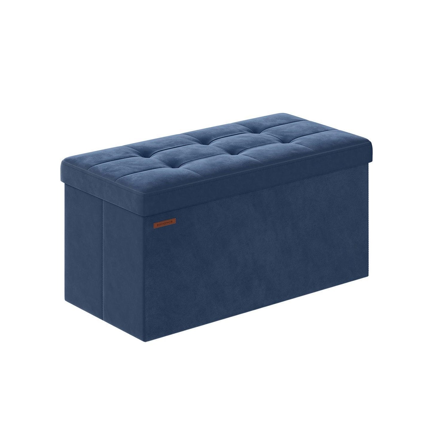 15" x 30" x 15" Foldable Storage Ottoman Bench Midnight Blue FredCo