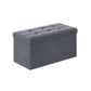 15" x 30" x 15" Foldable Storage Ottoman Bench Slate Gray FredCo
