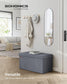 15" x 30" x 15" Foldable Storage Ottoman Bench Slate Gray FredCo