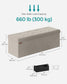 15" x 43" x 15" Foldable Storage Ottoman Bench Cream White FredCo