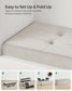15" x 43" x 15" Foldable Storage Ottoman Bench Cream White FredCo