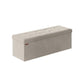 15" x 43" x 15" Foldable Storage Ottoman Bench Cream White FredCo