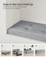 15" x 43" x 15" Foldable Storage Ottoman Bench Dove Gray FredCo