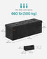 15" x 43" x 15" Foldable Storage Ottoman Bench Ink Black FredCo