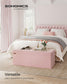 15" x 43" x 15" Foldable Storage Ottoman Bench Jelly Pink FredCo