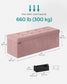 15" x 43" x 15" Foldable Storage Ottoman Bench Jelly Pink FredCo