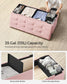 15" x 43" x 15" Foldable Storage Ottoman Bench Jelly Pink FredCo