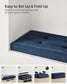 15" x 43" x 15" Foldable Storage Ottoman Bench Midnight Blue FredCo