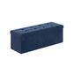 15" x 43" x 15" Foldable Storage Ottoman Bench Midnight Blue FredCo