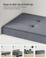 15" x 43" x 15" Foldable Storage Ottoman Bench Slate Gray FredCo