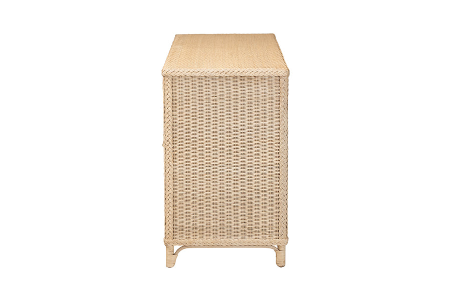 bali & pari Delilah Natural Rattan 4-Door Sideboard Buffet