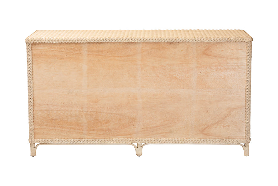 bali & pari Delilah Natural Rattan 4-Door Sideboard Buffet