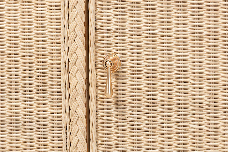 bali & pari Delilah Natural Rattan 4-Door Sideboard Buffet