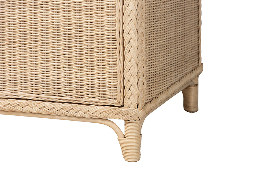 bali & pari Delilah Natural Rattan 4-Door Sideboard Buffet