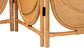 bali & pari Kiyoko Natural Rattan Room Divider - Handwoven Wicker Tri-Fold Decorative Privacy Screen with Woven Leaf Motif
