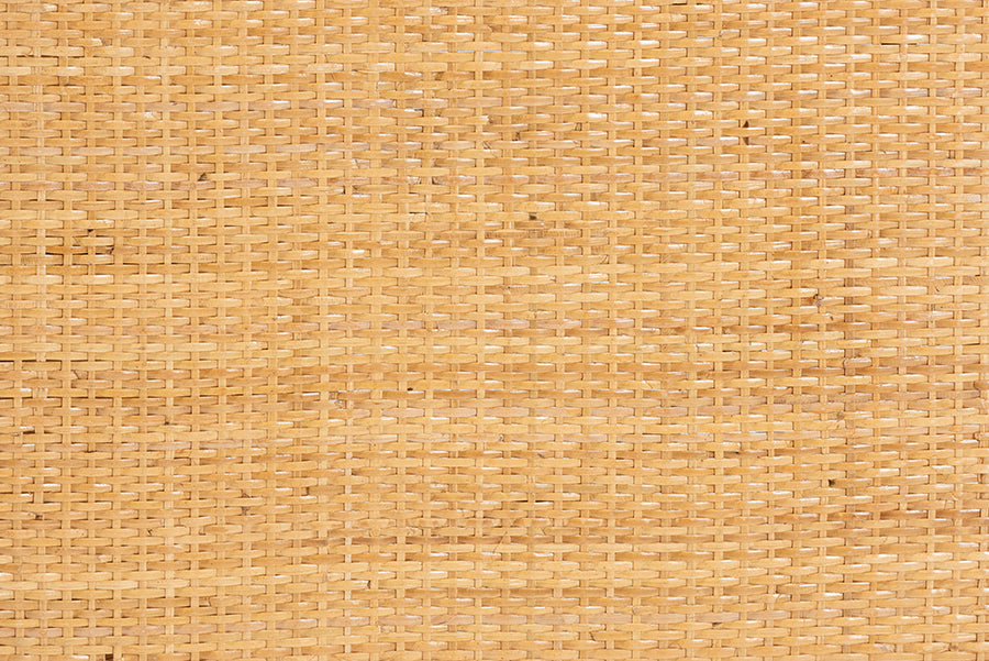 bali & pari Kiyoko Natural Rattan Room Divider - Handwoven Wicker Tri-Fold Decorative Privacy Screen with Woven Leaf Motif