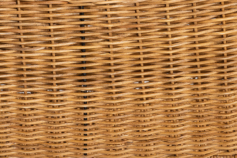 bali & pari Daffodil Natural Rattan Dachshund Basket - Handwoven Wicker Storage Solution