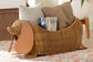 bali & pari Daffodil Natural Rattan Dachshund Basket - Handwoven Wicker Storage Solution