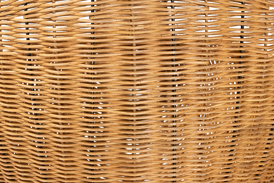 bali & pari Florabel Natural Rattan Peacock Basket - Handwoven Wicker Storage Solution